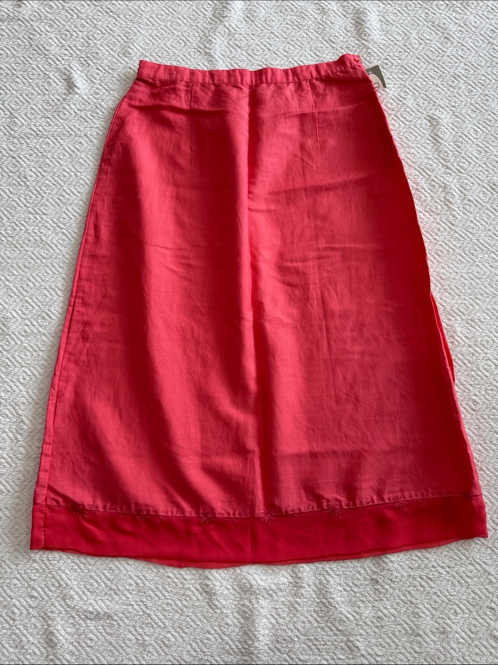 Vintage Caràn Women's Midi A-Line Skirt Vibrant Coral Sz 1X
